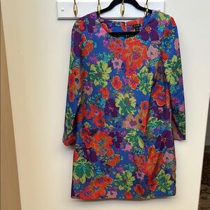 J Crew multicolored floral shift dress size 8